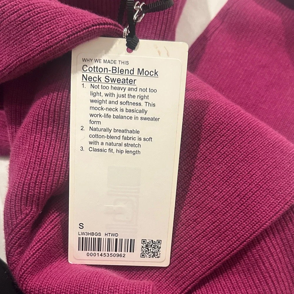 Lululemon Cotton-Blend Mock-Neck Sweater Heathered Wild Berry - Picture 4 of 6